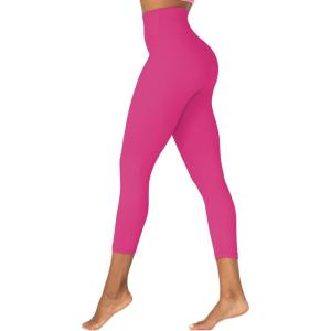 imageSunzel Sunzfly Capri Leggings for Women High Waisted Yoga Pants with Tummy Control for Workout Running GymHot Pink