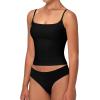 imageSunzel Spaghetti Strap Tank Top for Women Double Lined Camisole Square Neck Cami Top Summer Undershirts Going Out BasicsBlack