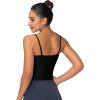 imageSunzel Spaghetti Strap Tank Top for Women Double Lined Camisole Square Neck Cami Top Summer Undershirts Going Out BasicsBlack
