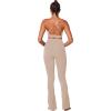 imageSunzel Sports Bra for Women CrissCross Open Back Adjustable Strappy Bras Workout Gym Padded Yoga Bra with Removable PadsBeige