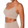 imageSunzel Sports Bra for Women CrissCross Open Back Adjustable Strappy Bras Workout Gym Padded Yoga Bra with Removable PadsBeige