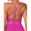 imageSunzel Sports Bra for Women CrissCross Open Back Adjustable Strappy Bras Workout Gym Padded Yoga Bra with Removable PadsHot Pink