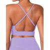 imageSunzel Sports Bra for Women CrissCross Open Back Adjustable Strappy Bras Workout Gym Padded Yoga Bra with Removable PadsLilac