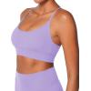 imageSunzel Sports Bra for Women CrissCross Open Back Adjustable Strappy Bras Workout Gym Padded Yoga Bra with Removable PadsLilac