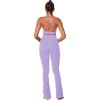 imageSunzel Sports Bra for Women CrissCross Open Back Adjustable Strappy Bras Workout Gym Padded Yoga Bra with Removable PadsLilac