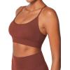 imageSunzel Sports Bra for Women CrissCross Open Back Adjustable Strappy Bras Workout Gym Padded Yoga Bra with Removable PadsWine Red