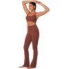 imageSunzel Sports Bra for Women CrissCross Open Back Adjustable Strappy Bras Workout Gym Padded Yoga Bra with Removable PadsWine Red