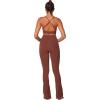 imageSunzel Sports Bra for Women CrissCross Open Back Adjustable Strappy Bras Workout Gym Padded Yoga Bra with Removable PadsWine Red