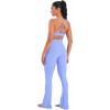 imageSunzel V Neck Strappy Sports Bras for Women Criss Cross Back Halter Yoga Bra Removable Cups Padded Workout Running Gym TopsPeriwinkle