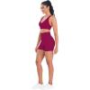 imageSunzel V Neck Strappy Sports Bras for Women Criss Cross Back Halter Yoga Bra Removable Cups Padded Workout Running Gym TopsSangria