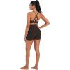 imageSunzel V Neck Strappy Sports Bras for Women Criss Cross Back Halter Yoga Bra Removable Cups Padded Workout Running Gym TopsSeal Brown