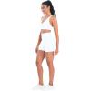 imageSunzel V Neck Strappy Sports Bras for Women Criss Cross Back Halter Yoga Bra Removable Cups Padded Workout Running Gym TopsWhite