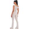 imageSunzel Womens Off Shoulder Sleeveless Crop Top Y2K Trendy Going Out Tank Shirt Asymmetrical Neckline ampamp Ruched DetailBeige