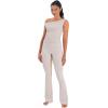imageSunzel Womens Off Shoulder Sleeveless Crop Top Y2K Trendy Going Out Tank Shirt Asymmetrical Neckline ampamp Ruched DetailBeige