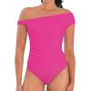 imageSunzel Womens Off Shoulder Sleeveless Crop Top Y2K Trendy Going Out Tank Shirt Asymmetrical Neckline ampamp Ruched DetailHot Pink