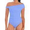 imageSunzel Womens Off Shoulder Sleeveless Crop Top Y2K Trendy Going Out Tank Shirt Asymmetrical Neckline ampamp Ruched DetailPeriwinkle