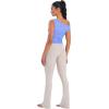 imageSunzel Womens Off Shoulder Sleeveless Crop Top Y2K Trendy Going Out Tank Shirt Asymmetrical Neckline ampamp Ruched DetailPeriwinkle