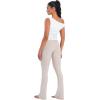 imageSunzel Womens Off Shoulder Sleeveless Crop Top Y2K Trendy Going Out Tank Shirt Asymmetrical Neckline ampamp Ruched DetailWhite