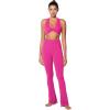 imageSunzel Womens Sports Bra Criss Cross Back Yoga Crop Top with Removable Pads Double Lined V Neck Wirefree Padded Workout BraHot Pink