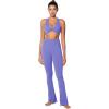 imageSunzel Womens Sports Bra Criss Cross Back Yoga Crop Top with Removable Pads Double Lined V Neck Wirefree Padded Workout BraPeriwinkle