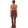 imageSunzel Womens Sports Bra Criss Cross Back Yoga Crop Top with Removable Pads Double Lined V Neck Wirefree Padded Workout BraWine Red