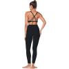 imageSunzel Womens VNeck Twist Sports Bra Low Impact with Removable Pads Cross Backless Straps Going Out Casual Padded BraletteBlack