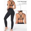 imageSunzel Womens VNeck Twist Sports Bra Low Impact with Removable Pads Cross Backless Straps Going Out Casual Padded BraletteBlack
