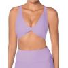imageSunzel Womens VNeck Twist Sports Bra Low Impact with Removable Pads Cross Backless Straps Going Out Casual Padded BraletteLavender