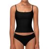 imageSunzel Spaghetti Strap Tank Top for Women Double Lined Camisole Square Neck Cami Top Summer Undershirts Going Out BasicsBlack