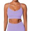 imageSunzel Sports Bra for Women CrissCross Open Back Adjustable Strappy Bras Workout Gym Padded Yoga Bra with Removable PadsLilac