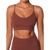imageSunzel Sports Bra for Women CrissCross Open Back Adjustable Strappy Bras Workout Gym Padded Yoga Bra with Removable PadsWine Red