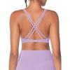 imageSunzel Womens VNeck Twist Sports Bra Low Impact with Removable Pads Cross Backless Straps Going Out Casual Padded BraletteLavender