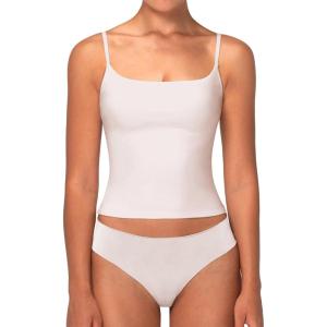 imageSunzel Spaghetti Strap Tank Top for Women Double Lined Camisole Square Neck Cami Top Summer Undershirts Going Out BasicsBeige