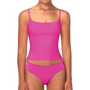 imageSunzel Spaghetti Strap Tank Top for Women Double Lined Camisole Square Neck Cami Top Summer Undershirts Going Out BasicsHot Pink