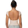 imageSunzel Open Back Tops for Women Sexy Going Out Top Double Lined Backless Shirt Y2K Crop Basic Tee Shirts for Casual WorkoutBeige