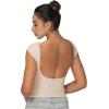 imageSunzel Open Back Tops for Women Sexy Going Out Top Double Lined Backless Shirt Y2K Crop Basic Tee Shirts for Casual WorkoutBeige