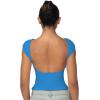 imageSunzel Open Back Tops for Women Sexy Going Out Top Double Lined Backless Shirt Y2K Crop Basic Tee Shirts for Casual WorkoutClassic Blue