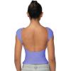 imageSunzel Open Back Tops for Women Sexy Going Out Top Double Lined Backless Shirt Y2K Crop Basic Tee Shirts for Casual WorkoutPeriwinkle