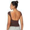 imageSunzel Open Back Tops for Women Sexy Going Out Top Double Lined Backless Shirt Y2K Crop Basic Tee Shirts for Casual WorkoutSeal Brown