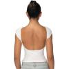 imageSunzel Open Back Tops for Women Sexy Going Out Top Double Lined Backless Shirt Y2K Crop Basic Tee Shirts for Casual WorkoutWhite