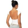 imageSunzel Open Back Tops for Women Sexy Going Out Top Double Lined Backless Shirt Y2K Crop Basic Tee Shirts for Casual WorkoutWhite