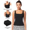 imageSunzel Womens Square Neck Tank Top Longline Workout Yoga Sleeveless Double Lined Basic Tight T Shirts Going Out Casual TopsCharcoal Gray