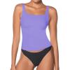 imageSunzel Womens Square Neck Tank Top Longline Workout Yoga Sleeveless Double Lined Basic Tight T Shirts Going Out Casual TopsPeriwinkle