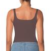 imageSunzel Womens Square Neck Tank Top Longline Workout Yoga Sleeveless Double Lined Basic Tight T Shirts Going Out Casual TopsSeal Brown