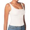 imageSunzel Womens Square Neck Tank Top Longline Workout Yoga Sleeveless Double Lined Basic Tight T Shirts Going Out Casual TopsWhite