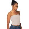 imageSunzel Womens Strapless Sexy Tube Top Double Lined Sleeveless Crop Top Summer Basic Bandeau Tops for Layering or Going OutBeige