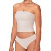 imageSunzel Womens Strapless Sexy Tube Top Double Lined Sleeveless Crop Top Summer Basic Bandeau Tops for Layering or Going OutBeige