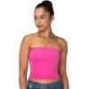 imageSunzel Womens Strapless Sexy Tube Top Double Lined Sleeveless Crop Top Summer Basic Bandeau Tops for Layering or Going OutHot Pink