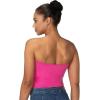 imageSunzel Womens Strapless Sexy Tube Top Double Lined Sleeveless Crop Top Summer Basic Bandeau Tops for Layering or Going OutHot Pink