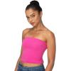 imageSunzel Womens Strapless Sexy Tube Top Double Lined Sleeveless Crop Top Summer Basic Bandeau Tops for Layering or Going OutHot Pink